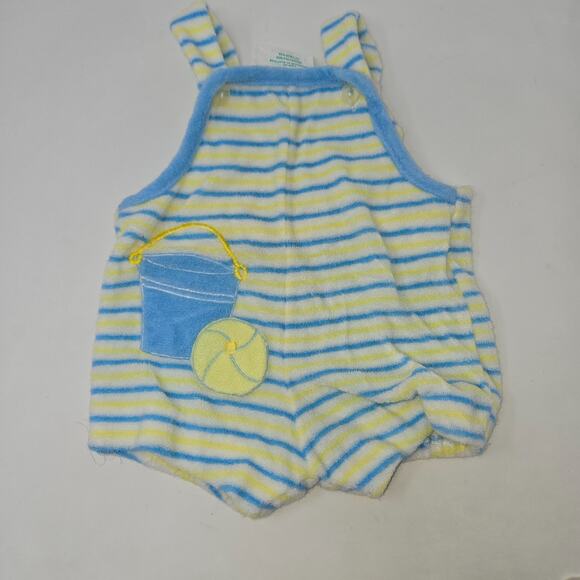 Vintage 9-12 Month Romper Lot of 4 Toddle Time Tiny Tots Bandana Red Yellow Blue - Picture 3 of 16